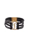 Saint Laurent Babylone Cord Bracelet In Leather In 黑色
