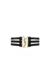 Saint Laurent Babylone Cord Bracelet In Leather In Black