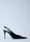 Saint Laurent Babylone Breteuil Slingback Pumps In Smooth Leather In Black