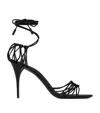 Saint Laurent Babylone Embellished Knotted Leather Sandals In Black