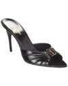 Saint Laurent Babylone Leather Mule In Black