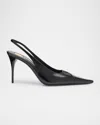 Saint Laurent Babylone Breteuil Slingback Pumps In Smooth Leather In Black