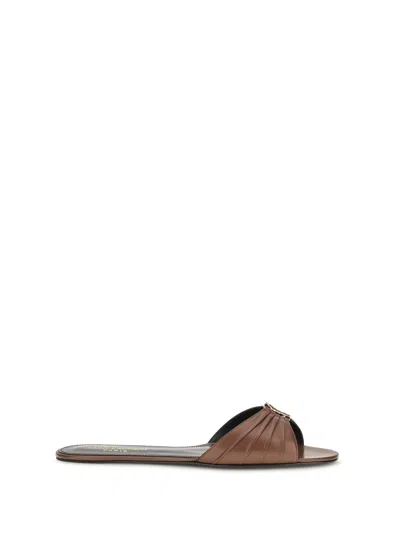 Saint Laurent Babylone Mule In Aesthetic Brown