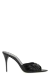 Saint Laurent Black Leather Slippers In Black