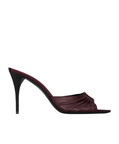 SAINT LAURENT SAINT LAURENT BABYLONE LOGO PLAQUE MULES