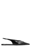 Saint Laurent Leather Slingback Ballet Flats With Pointed Toe In Black