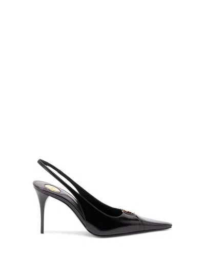 Saint Laurent Women Babylone Breteuil Open Back Pump In Smooth Leather In Black