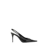 Saint Laurent Women Babylone Breteuil Open Back Pump In Smooth Leather In Black