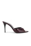 Saint Laurent Babylone Embellished Gathered Glossed-leather Mules In Vintage Bordeaux