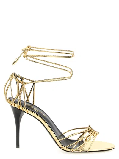 Saint Laurent Babylone Sandals In Gold