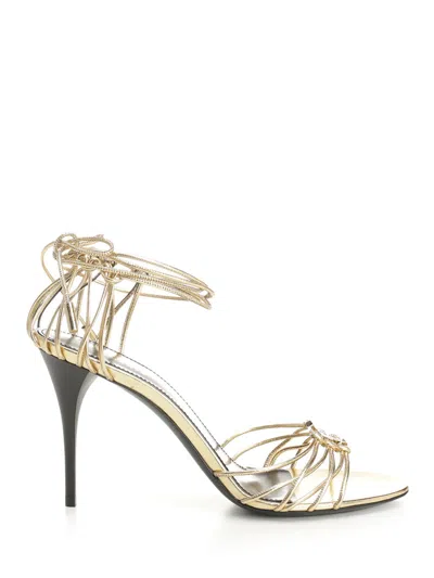 Saint Laurent Babylone Sandals Gold