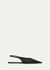 Saint Laurent Babylone Leather Slingback Ballets In Black