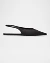 Saint Laurent Babylone Leather Slingback Ballets In Black