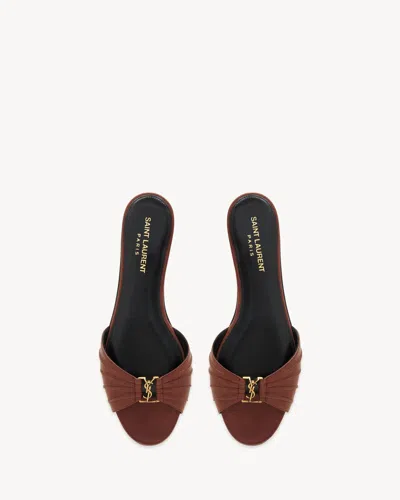 Saint Laurent Babylone Slides In Brown