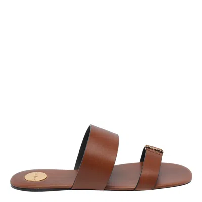 Saint Laurent Babylone Slides In Brown