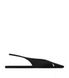 Saint Laurent Babylone Leather Slingback Ballets In Black