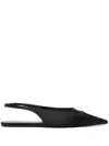 Saint Laurent Babylone Leather Slingback Ballets In Black
