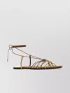 Saint Laurent Babylone Embellished Metallic Leather Sandals