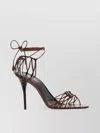 Saint Laurent Babylone Strappy Ysl Ankle-tie Sandals In Black