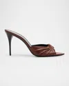 Saint Laurent Babylone Embellished Pleated Leather Mules