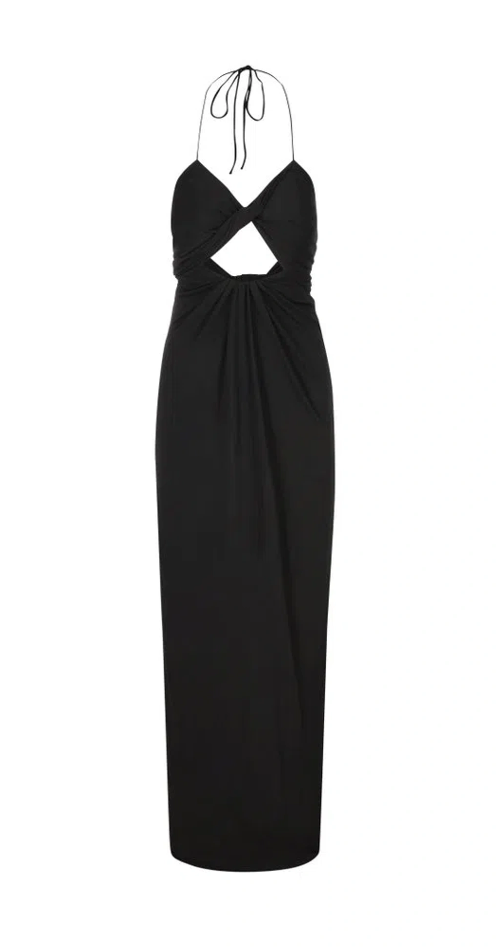 Saint Laurent Backless Halter Dress In Black | ModeSens