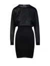 Saint Laurent Backless Long-sleeved Dress In Black