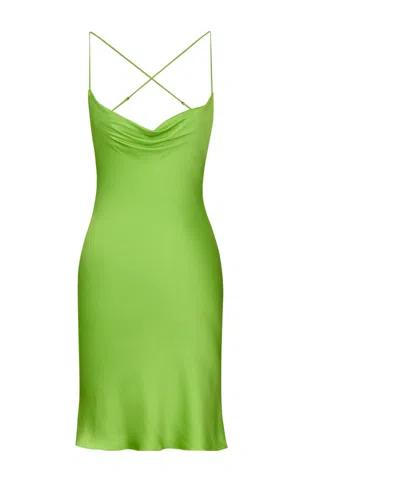 Saint Laurent Backless Mini Skirt In Green