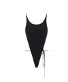 Saint Laurent Backless Self-tie Swimsuit In Black