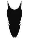 Saint Laurent Backless Self-tie Swimsuit In Schwarz