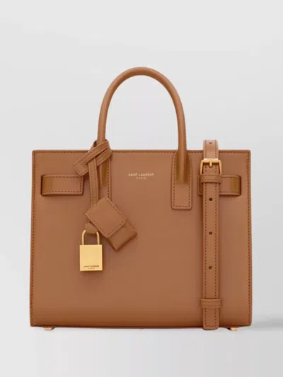 Saint Laurent Sac De Jour Nano Leather Shoulder Bag In Brown