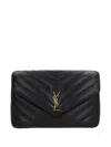 Saint Laurent Black Leather Large Lou Lou Shoulder Bag In Black