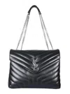 Saint Laurent Loulou Medium Quilted Shoulder Bag In Black