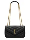 Saint Laurent Loulou Small Leather Bag In Black