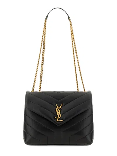 Saint Laurent Loulou Quilted Leather Shoulder Bag In Black