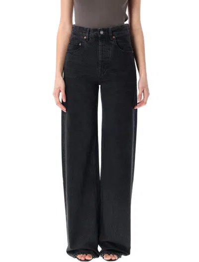 Saint Laurent Carrot-fit Jeans In Used Paris Black Denim