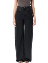 Saint Laurent Carrot-fit Jeans With A Washed Effect In Black
