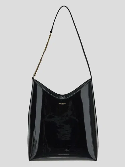Saint Laurent Mini Rendez-vous Leather Shoulder Bag In Black