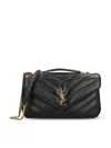 Saint Laurent Quilted Matelasse Leather Shoulder Bag In Black