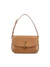 Saint Laurent Mini Leather Solferino Satchel In Brown