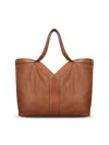Saint Laurent Large Leather Y Tote With Bronze Hardware In Brown