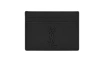 Saint Laurent Cassandre Croc-embossed Leather Cardholder In Black