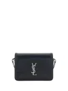 Saint Laurent Leather Strap Shoulder Bag In Black