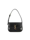 Saint Laurent Medium Solferino Leather Shoulder Bag In Black