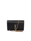 Saint Laurent Kate Leather Wallet On Chain In Black