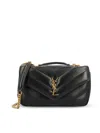 Saint Laurent Quilted Matelasse Leather Shoulder Bag In Black
