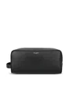 Saint Laurent Logo Print Grooming Case In Black