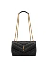 Saint Laurent Quilted Matelasse Leather Shoulder Bag In Black
