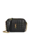 Saint Laurent Cassandre Mini Ysl Camera Bag In Quilted Smooth Leather In Black