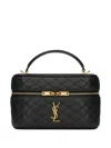 Saint Laurent Large Lambskin Gabby Vanity Shoulder Bag In Black