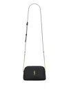 Saint Laurent Gaby Mini Zip-up Camera Bag In Lambskin With Leather Shoulder Strap And  In Black
